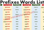 Prefix Words List