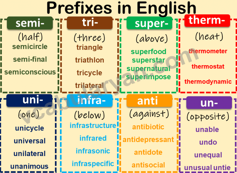 100+ Prefix Words List for Grades – VocabularyAN