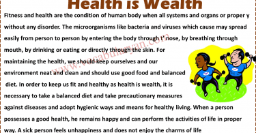 Health Is Wealth Essay 250 Words with Meanings