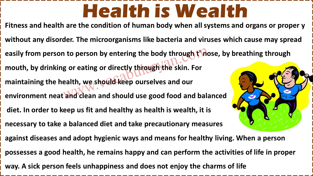 health is wealth essay class 4