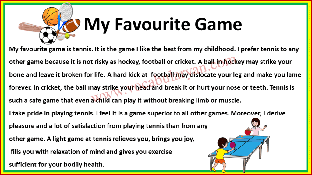 my favourite game football essay for class 8