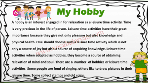 my hobby essay for 8th class