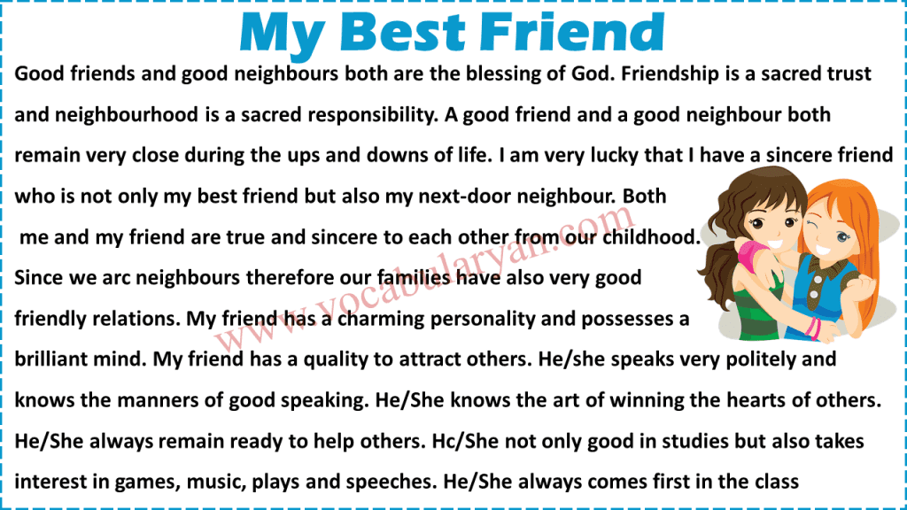 my best friend essay girl 250 words