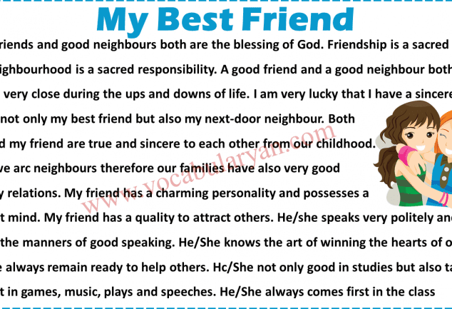 my friend essay class 6