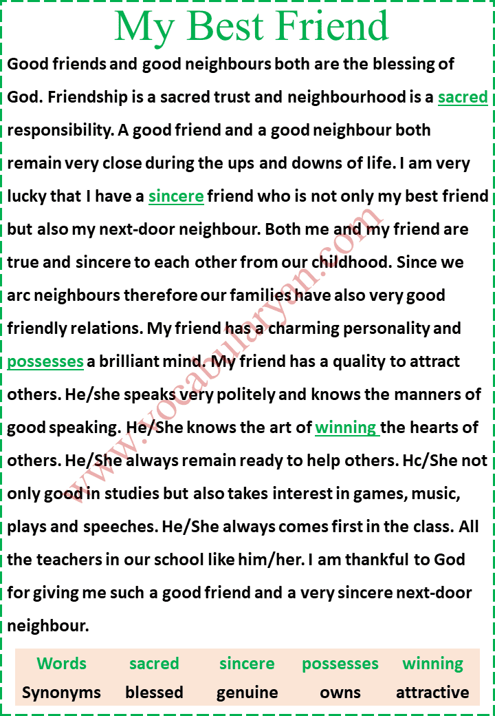 school friends essay