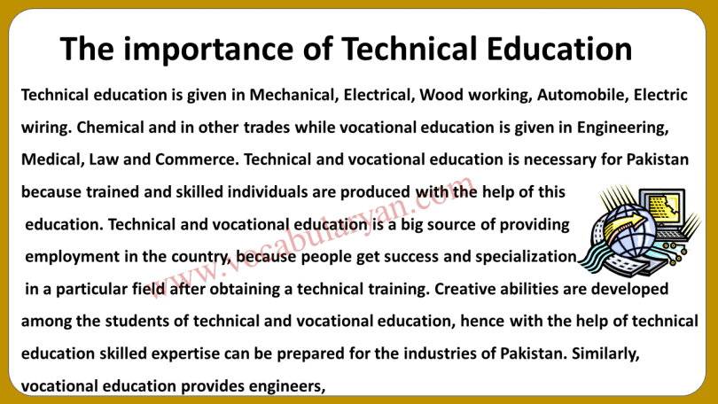 Importance of Technical Education Essay for Grade 7