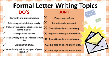 Do's or Don't for Letter Writing