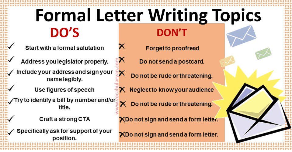 Formal Letter Writing Topics For Student PDF VocabularyAN