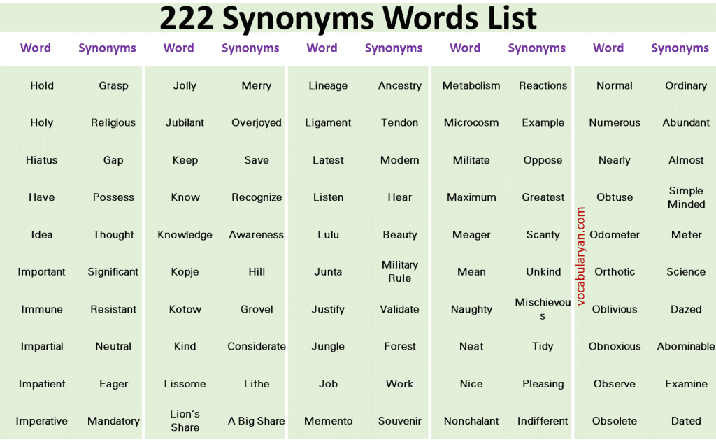 222-synonyms-words-list-to-strengthen-your-vocabulary-vocabularyan