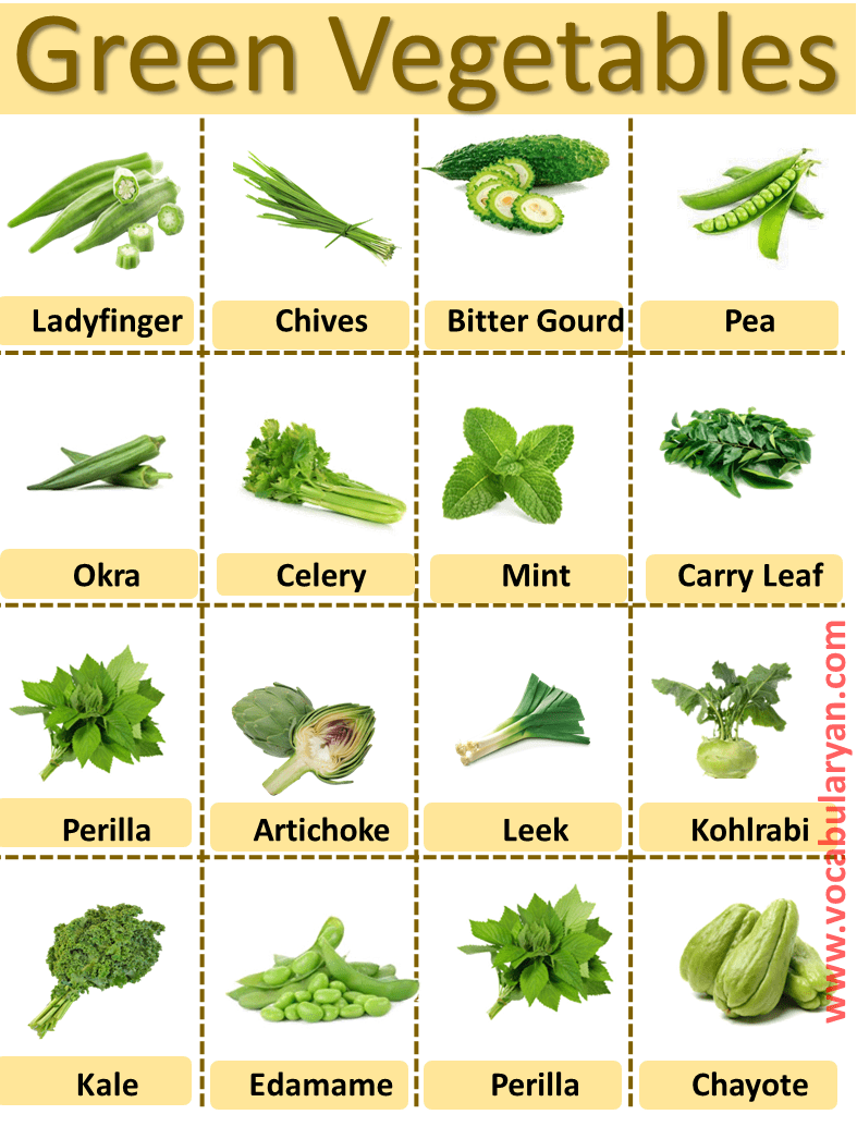 Green Vegetables Names with Pictures for Kids VocabularyAN