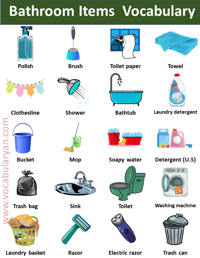 List Of Bathroom Items Names Starting With A To Z VocabularyAN