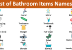 List of Bathroom Items Names Starting with A to Z