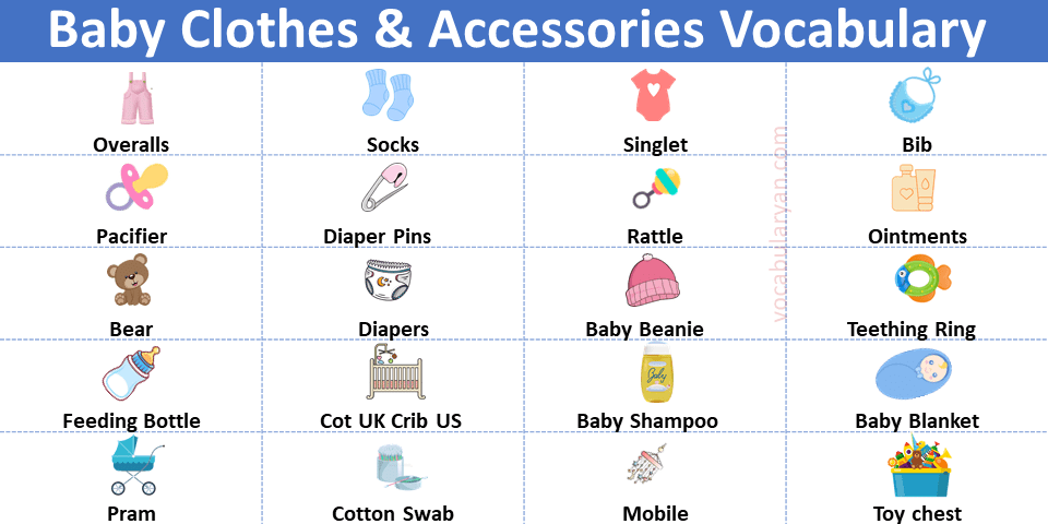 Baby Clothes and Accessories Names in English – VocabularyAN