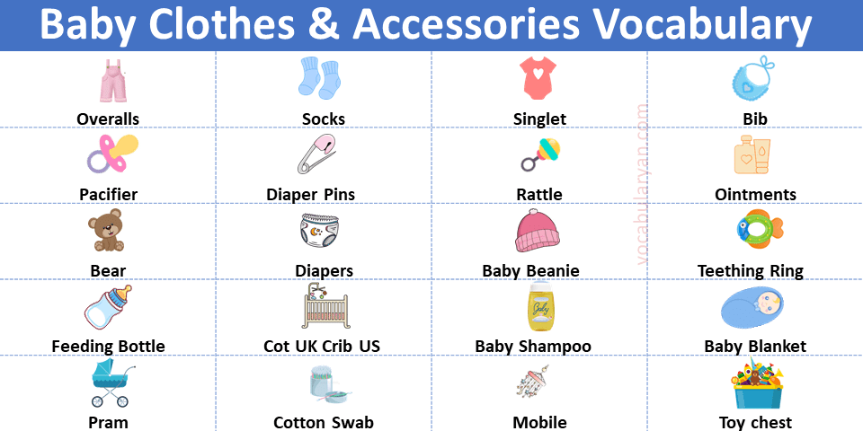 Baby Clothes And Accessories Names In English VocabularyAN