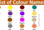 Color names in English with images