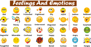 List of Feeling Words and Emotion Words in English