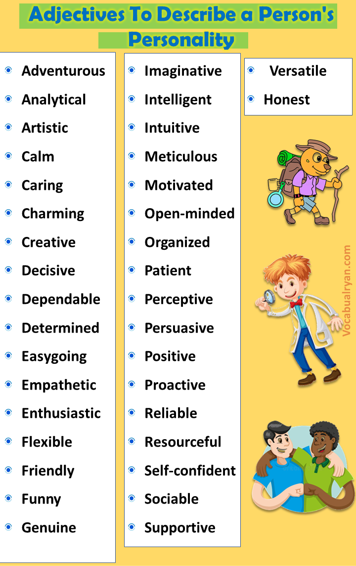 Adjectives To Describe a Person's Personality 