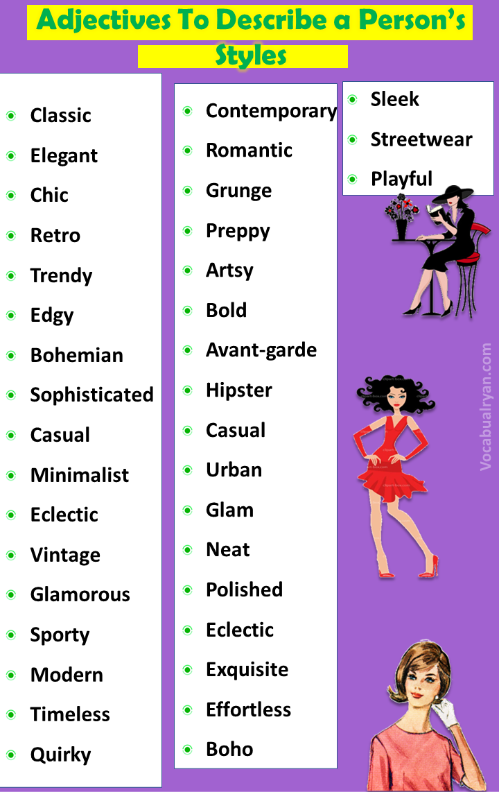 Adjectives To Describe a Person’s Styles 