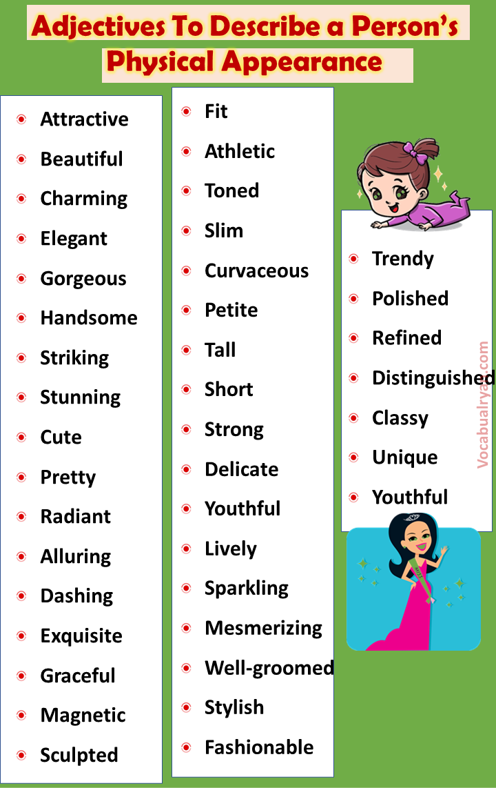 Adjectives To Describe a Person’s Physical Appearance 
