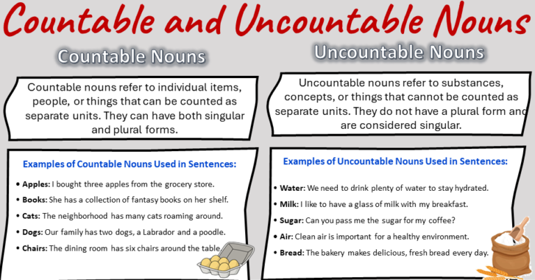 Countable And Uncountable Nouns: Rules And Examples – VocabularyAN