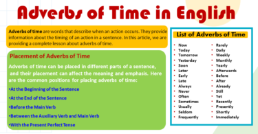 Adverbs of Time in English