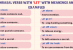 Phrasal Verbs with “LET” with Meanings And Examples