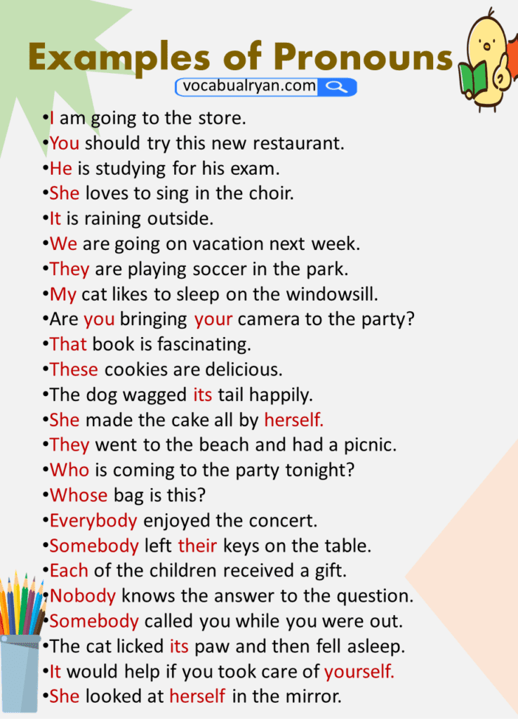 What Are Pronouns? Definition, Types and Examples – VocabularyAN