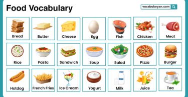 Food Vocabulary –Food names with pictures.