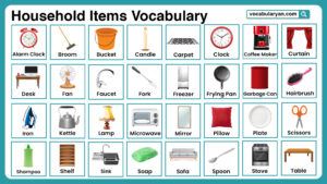 Household Items Vocabulary – Learn Home Object Names