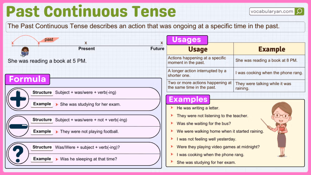 Past Continuous Tense use in grammar sentence