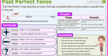 Past Perfect Tense structure in grammar