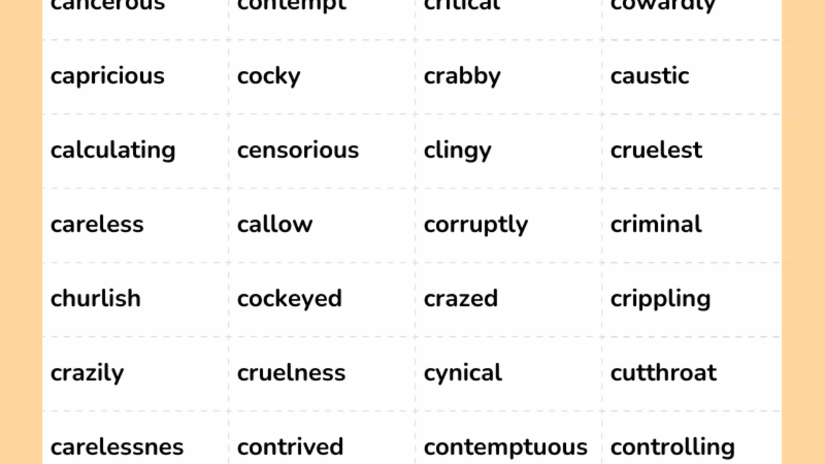 Insulting Words That Start With C
